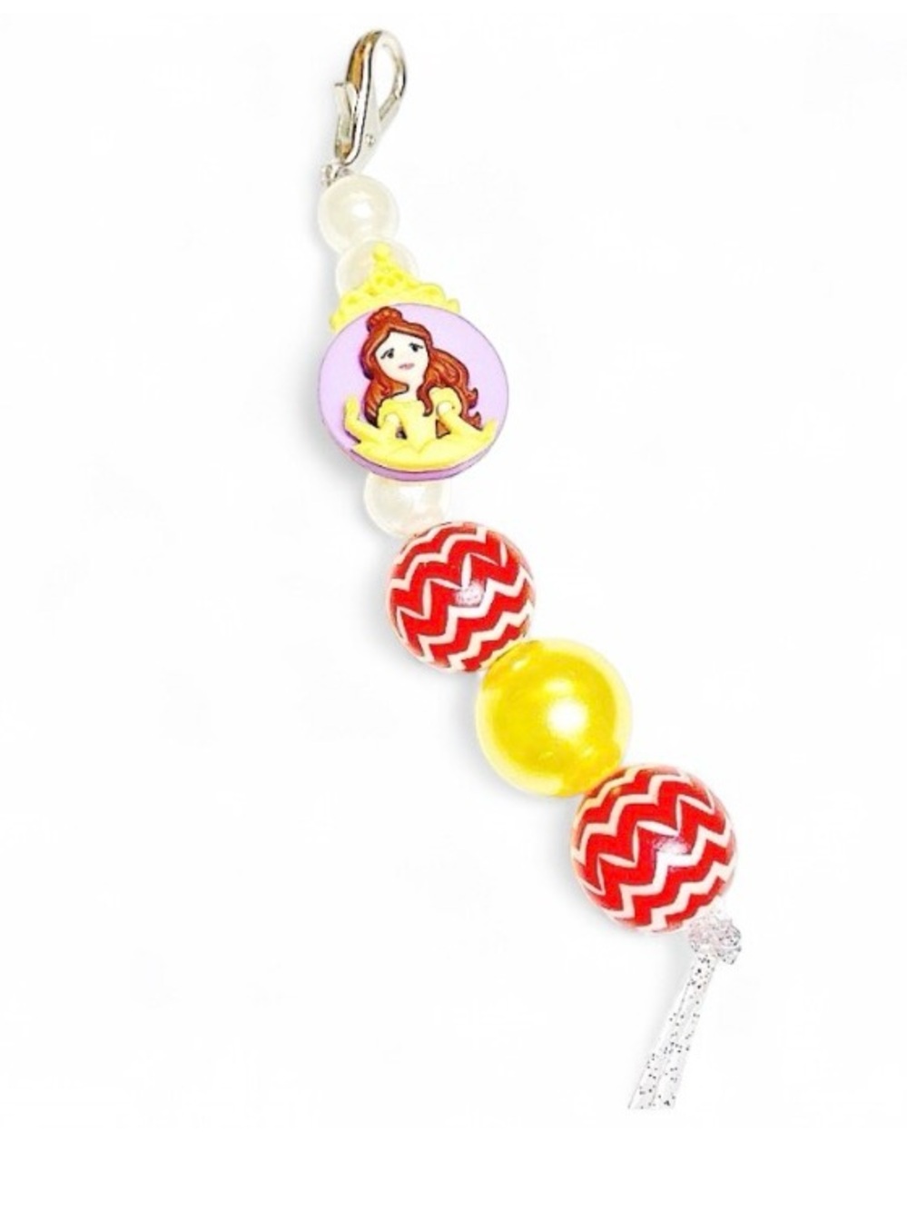 Disney Princess Belle Purse Charm Keychain Backpack Clip Handmade